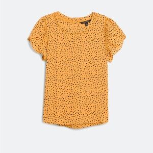 41 Hawthorn Yellow Ruffled Cap Sleeve Blouse